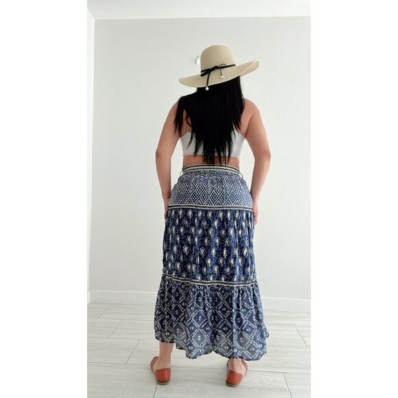 ZARA BELTED blue  PRINT SKIRT Size small - Picture 3 of 5